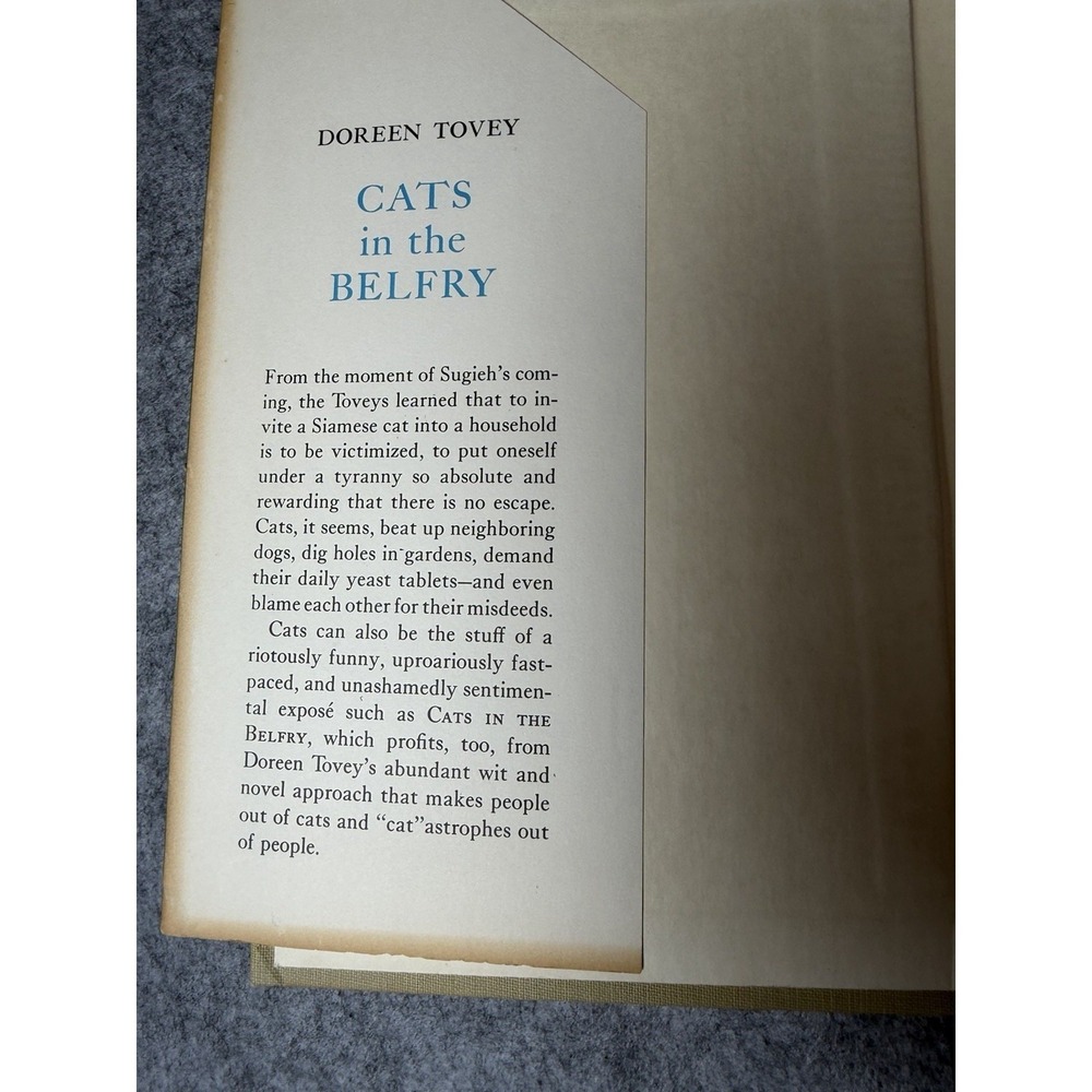 Vintage 1958 Cats in the Belfry Doreen Tovey Book Siamese Cat Grandmacore - Picture 4 of 8